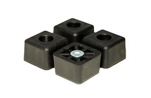 4 CUBE SQUARE RUBBER FEET FURNITURE, TABLES, DESKS, CHAIRS, MACHINERY - US MADE - Picture 1 of 8