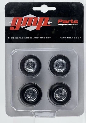 GMP Parts Department 1:18 Wheel and Tire set Part No. 18894 Chrome NEW - Image 1 of 4