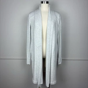 Athleta Canopy Wrap Cardigan Size S Heathered Fog Gray Pockets Warm Cozy Duster - Picture 1 of 18