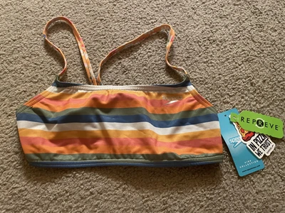 Traje de baño para mujer Speedo Eco Endurance bikini top tiras espalda fija múltiples rayas Foto 1 de 2