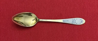 Soviet/ Russian silver .875 Decorative gilded niello Table spoon, Single - Image 1 of 4