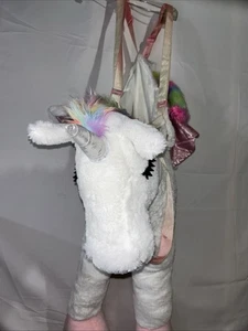 Unicorn Halloween Costume Ride On Girls One Size Most 4+ White Pink Plush Fairy - Picture 1 of 7