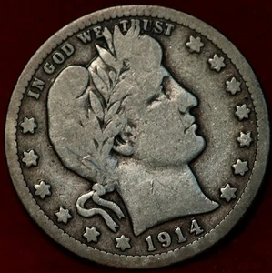 1914-D Denver Mint Silver Barber Quarter - Picture 1 of 2