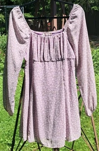 Juniors Live To Be Spoiled Long Sleeve Ruched Bodice Purple Short Dress Size XL - Picture 1 of 9