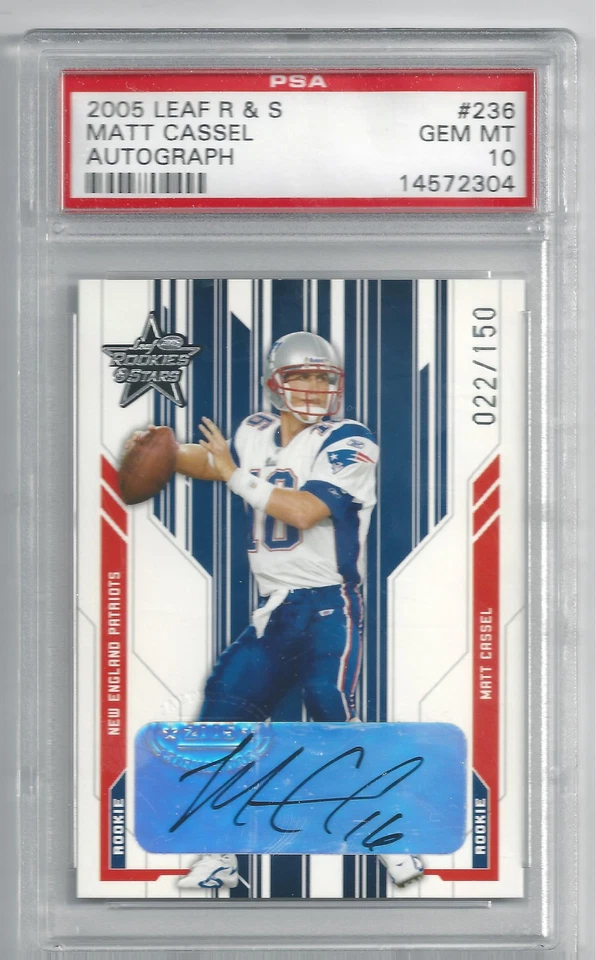 2005 PSA 10 MATT CASSEL LEAF R & S AUTO ROOKIE CARD 22/150 - Image 1 of 1