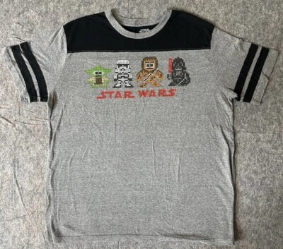 Camiseta Star Wars 8 Bit Personaje Gráfico Adulto XL Gris Manga Corta Foto 1 de 4