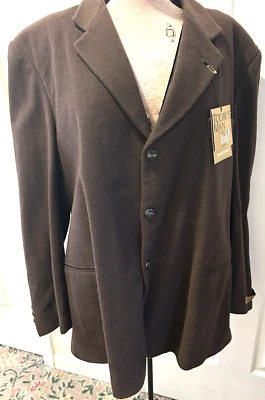 NWT TODAY'S MAN Men's Brown Blazer Jacket Coat XL Size 44-46 ITALY Cashmere Wool - Image 1 of 4