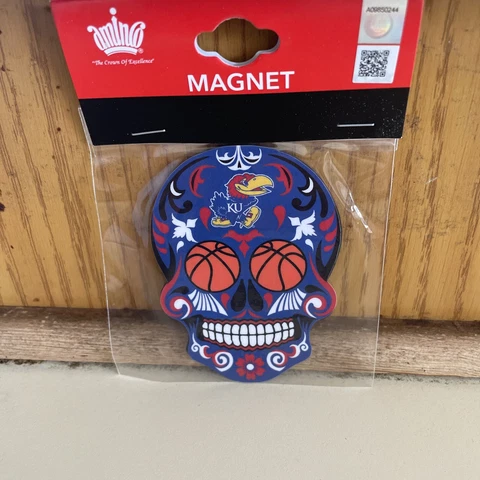 kansas jayhawks sugar skull magnet 🔥🔥NCAA🔥🔥 Cover