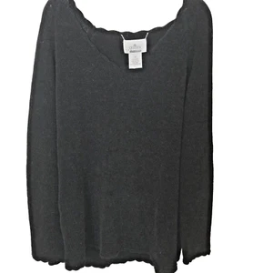 Outside Additions by Stan Herman Beautiful Sweater Scalloped at Neck & Hem 1X - Picture 1 of 3