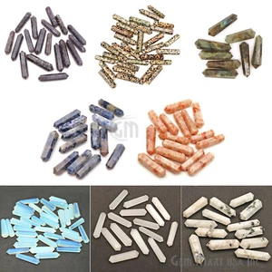 Pencil Pointed Gemstones 45x12mm Faceted Stones Healing Crystal Spiritual Points - Picture 1 of 38