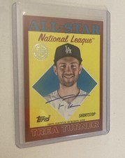 2023 Topps Update Trea Turner  1988 All-star On Card Auto 88ASA-TT Sp Red /10