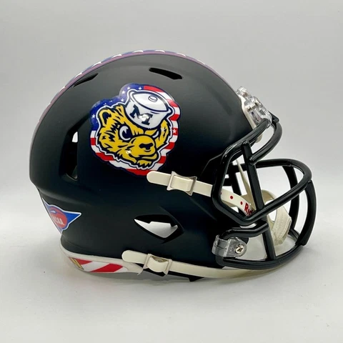 Michigan Wolverines CUSTOM Matte Black Stars & Stripes Mini Football Helmet Cover
