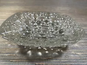 Vintage Libbey Clear Pebble Bubble Art Glass 8.25” Square Heavy Ashtray - Bild 1 von 6