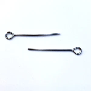 50 Pcs Stainless Steel 304 Silver Eye Pin 25mm Head Pins Earring Craft Findings - Bild 1 von 5