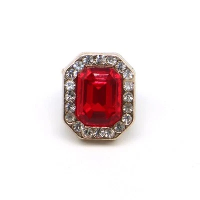 10pcs Glass Rhinestone Buttons Metal Loop for Jewelry Crafts Clothes Costume - Image 1 of 4