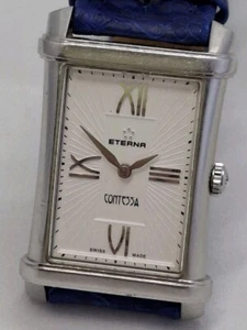 Eterna DIAMOND Contessa Two-Hands Leather Watch Swiss Made - Picture 1 of 13