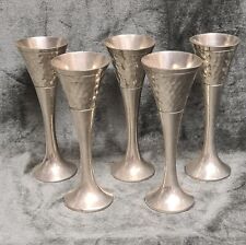 Indonesian Tin small flared cups, made in Indonesia, approx 4⅜" tall, set of 5