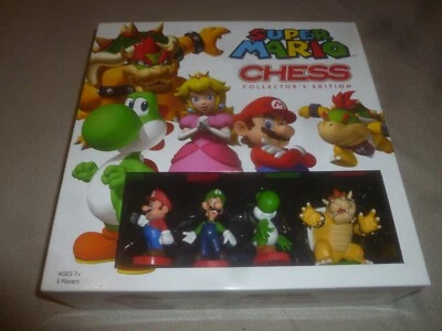 NEW IN BOX SUPER MARIO CHESS COLLECTORS EDITION BOARD GAME USAOPOLY NINTENDO NIB - Image 1 of 4