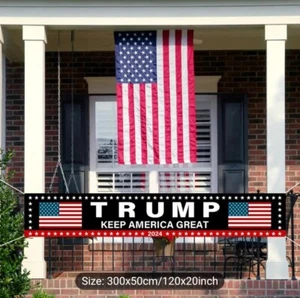 Large Banners Donald Trump Keep America Great Again 2024 Flag Brass Grommets Pol - Picture 1 of 4