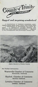 Folleto de viaje de colección Weaverville Trinity County CA mapa oso caza años 60 - Imagen 1 de 7