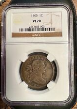 1805 NGC VF20 Draped Bust Large Cent--Beautiful Example--Free Priority Shipping