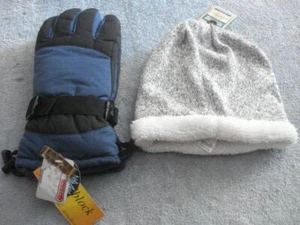 BRAND NEW PAIR THERMOLITE WINDBLOCK GLOVES & NEW URBAN PIPELINE BEANIE HAT - Picture 1 of 8