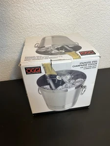 OGGI Stainless Steel Champagne Bucket Large Ice w/ Two Tone Satin Mirror Finish - Picture 1 of 4