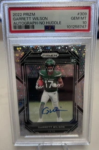 2022 Prizm Garrett Wilson #309 RC Rookie No Huddle Disco AUTO - PSA GEM MINT 10 - Bild 1 von 2