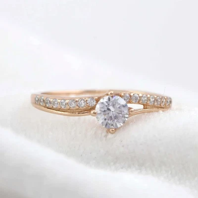 Lab Grown Diamond Engagement Rings 9k Solid Yellow Gold Wedding Rings For Her - Image 1 of 3