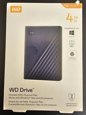 New WD Portable HDD, Plug & Play 4TB Windows, Mac, Chromebook - Image 1 of 3