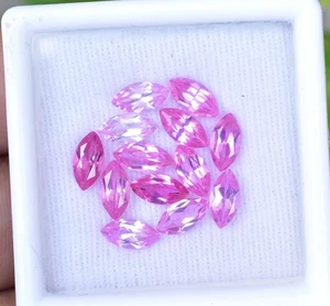 Natural Royal Pink Sapphire 13 Pcs Marquise Certified 7.00 mm Loose Gemstone - Picture 1 of 7