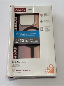 ZAGG Gear4 Milan Snap for MagSafe for Apple iPhone 14 Pro - Sunset Ombre Orange - Picture 1 of 7