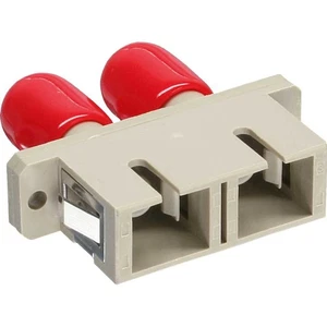 5x InLine LWL Kupplung Duplex ST/SC multimode Keramik-Hülse zum Einbau beige - Afbeelding 1 van 3