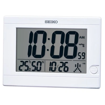 Seiko Clock Table Clock Radio White Digital 150 x 210 x 22mm SQ447W - Image 1 of 4