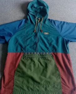 LL Bean Mountain Classic Anorak Jacket Women’s XL Aztec 1/2 Zip Colorblock EUC - Picture 1 of 10