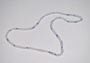 13-1/2" WHITE & PURPLE COLORED DIFF. SHAPES OF GLASS BEADS GLASS MARDI GRAS BEAD - Picture 1 of 4