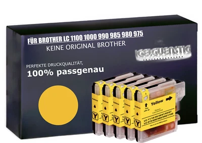 5 Druckerpatronen kompatibel yellow für Brother LC980 DCP 145C - Bild 1 von 4