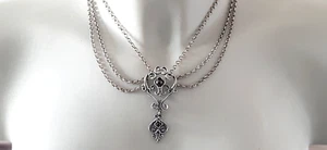 SILBER COLLIER ° 835 / ooo ° GRANAT °Jugendstil° Trachtenschmuck °Granat Collier - Bild 1 von 13