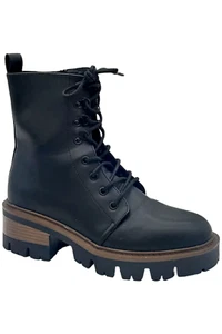 Mia Women's Isaiah Lace-Up Combat Boots Black - Picture 1 of 3