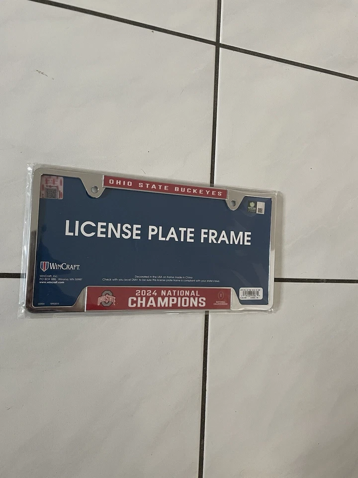 ohio state buckeyes License Plate Frame 🔥champions 🔥chrome 🏈🏈NCAA... - Изображение 1 из 1