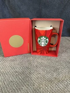 STARBUCKS Coffee 2014 Christmas Blend Red Swirl Holiday Ceramic Mug 12oz - Picture 1 of 8