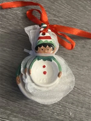 Cucharas medidoras de gres navideñas ~ Juego de 4 ~ Blanco Rojo Verde ~ Foto 1 de 4