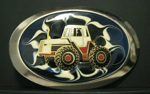 *Case 2670 2470 Traction King 4WD Tractor Blue Cloisonne Collector Belt Buckle - Picture 1 of 3