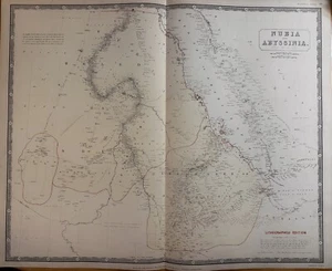 1849 Nubia And Abyssinia Original Map, Alexander K. Johnston, National Atlas - Picture 1 of 3