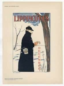 1897 IL POSTER MODERNO, "Lippincott's" copertina rivista originale litografia pri - Foto 1 di 1