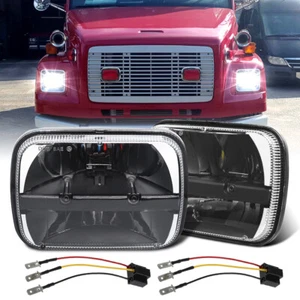 2PCS 7X6" 5X7 LED Headlights For Freightliner FL50 FL60 FL70 FL80 MT35 MT45 MT55 - Picture 1 of 12