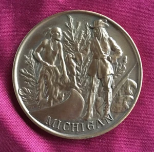Michigan American Revolution Bicentennial Bronze Medallion 1st Issue 1974 Token - Picture 1 of 4