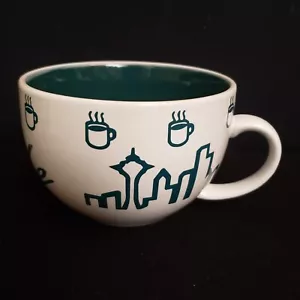 Seattle Skyline 24 oz Green White Large Mug Coffee Capital of World - Picture 1 of 7