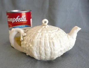 Belleek “Tridacna” Miniature Porcelain Teapot; Second Black Mark, 1891-1926 - Picture 1 of 10