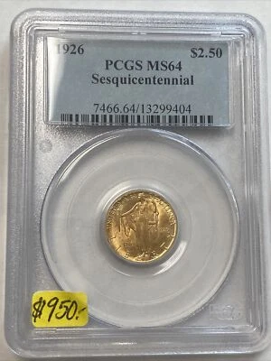 1926 Sesquicentennial 2.50 gold PCGS MS64  - Image 1 of 4